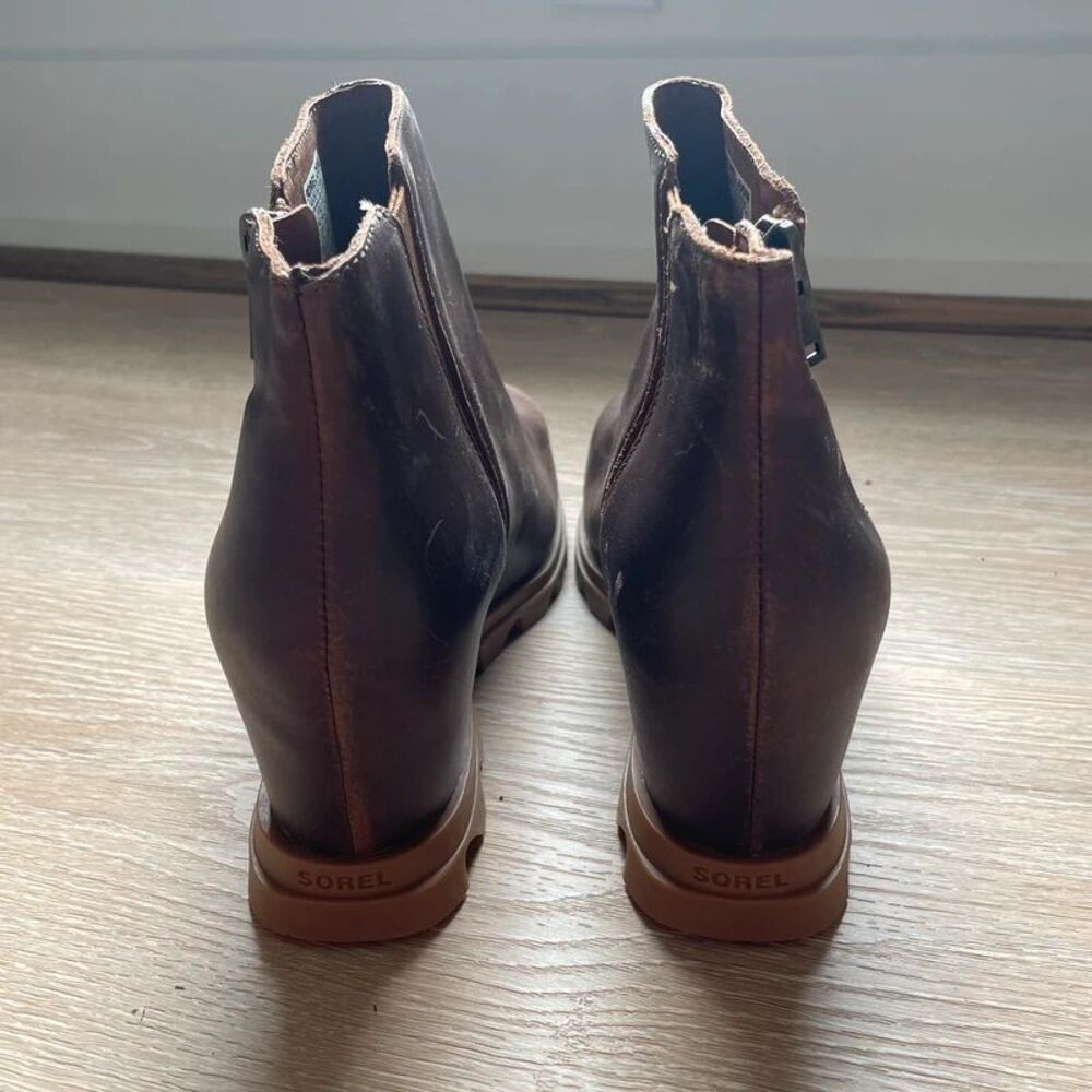 Sorel Joan Rhapsody Zip Leather Wedge Bootie - Picture 5 of 8